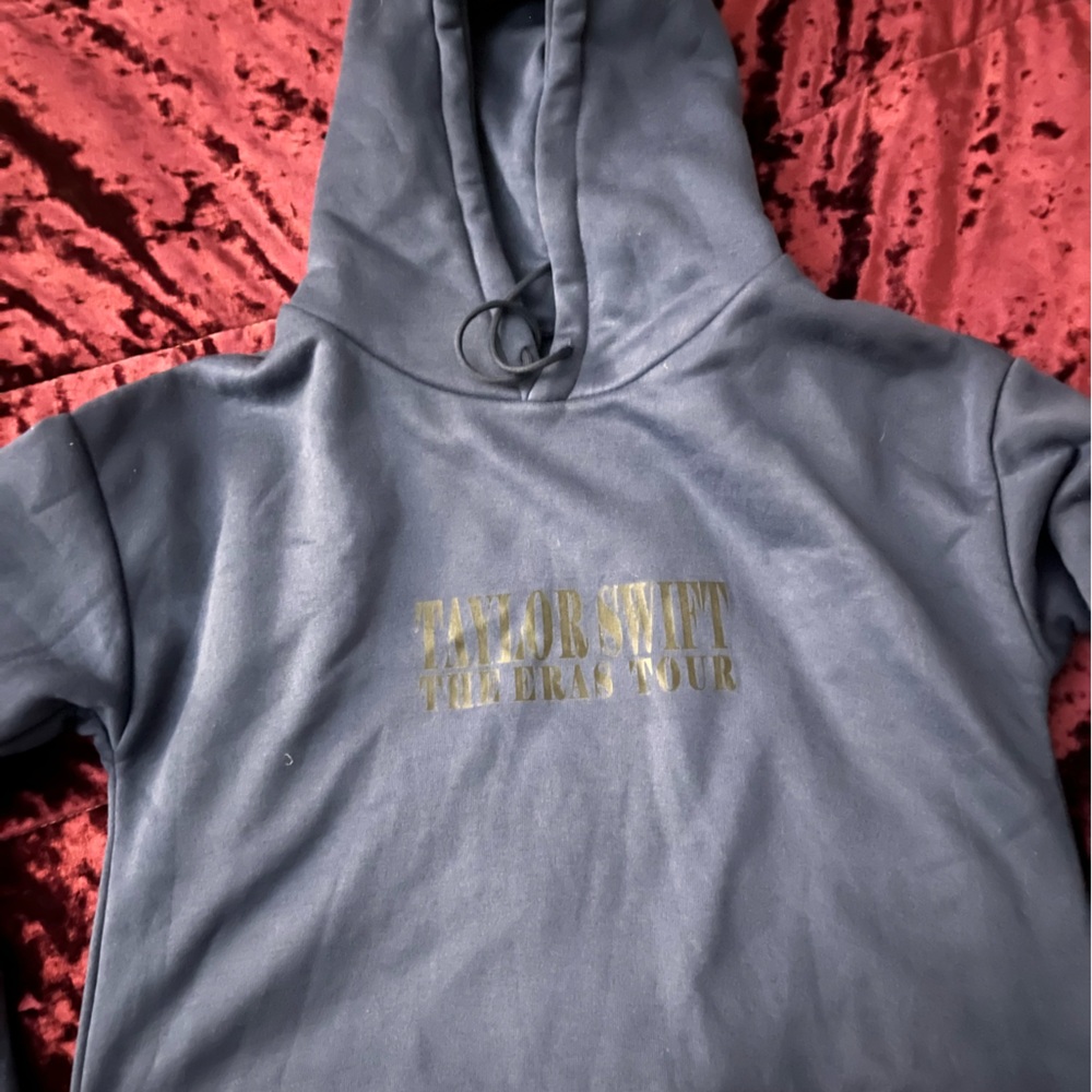 Taylor Swift Navy Pullover Hoodie with Gold Logo